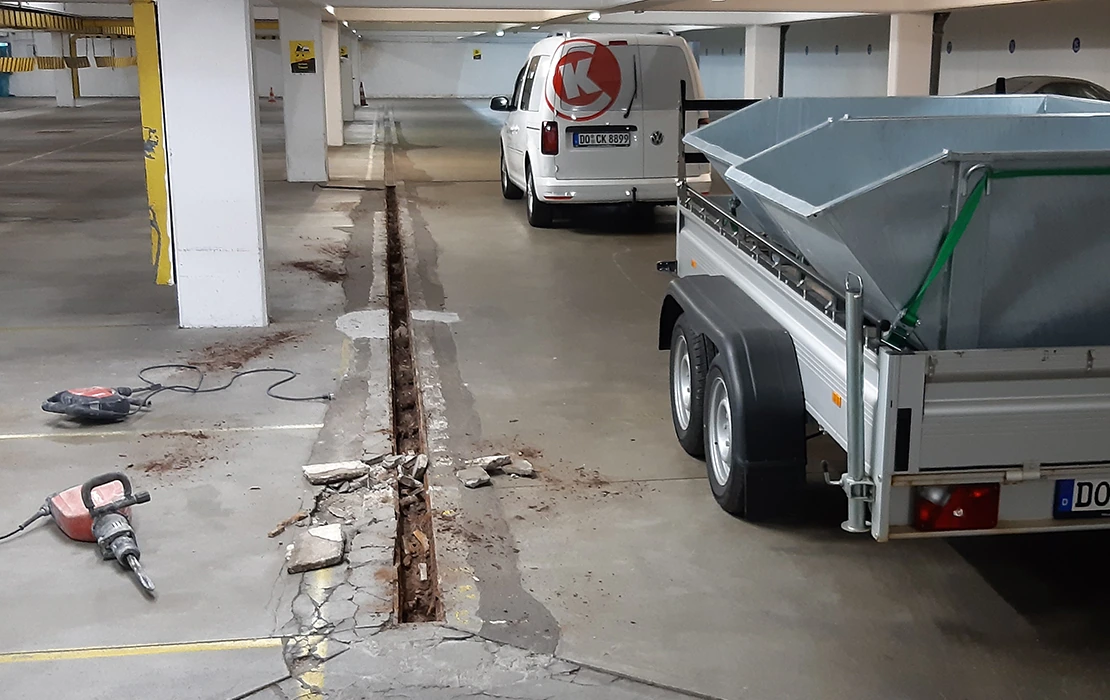Tiefgarage in Dortmund Demontage Rinne - Caspar Köchling