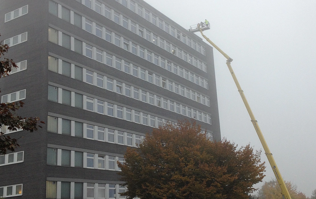 Bürogebäude in Essen – Hubsteigereinsatz Bürogebäude in Essen – Hubsteigereinsatz