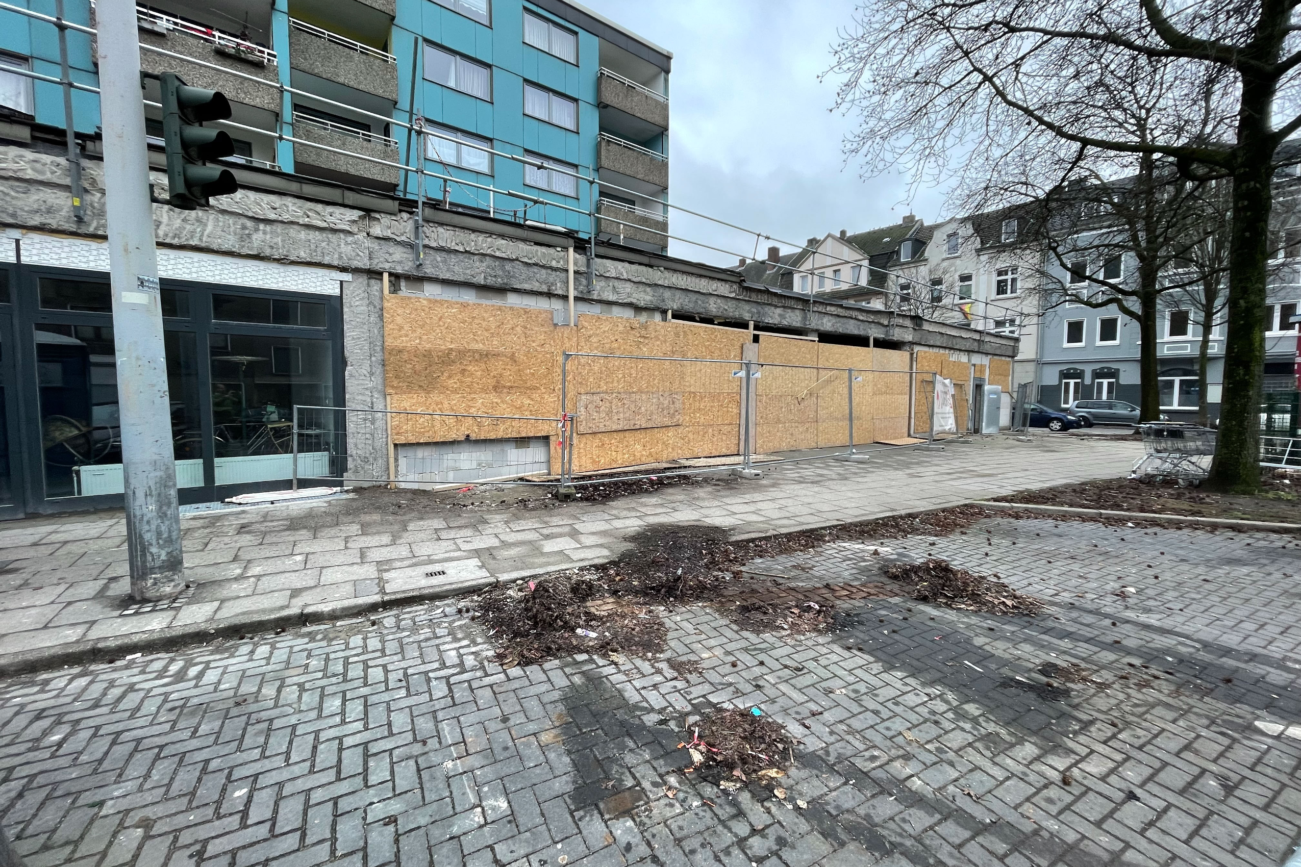 Rohbauzustand nach Abbruch der Altfassade